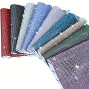 Resim 1 Adet Kendinden Yapışkanlı Kristal Taş Levhası - Cam Bling Elmas Çıkartmaları, DIY El Sanatları için Çok Renkli Parıltılı Stickerlar, Araba, Ev, Telefon, Kıyafetler, Ayakkabılar, Çantalar, Takı ve Parti & Düğün Dekoru (Zümrüt Yeşili, Tavuskuşu Mavisi, Karışık Renkler), Dayanıklı Taşlar, Canlı Tonlar, Hassas Kesim Taşlar, Moda Tasarımcılar İçin Dekoratif Taşlar 