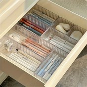 Resim Bölmeli Şeffaf Masa Düzenleyici Set - Ofis Malzemeleri, Banyo & Makyaj Masası Temel İhtiyaçları için Kolay Erişimli Çekmece Depolama 