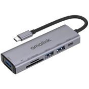 Resim Amalink Al-95120D Tip C Hub Tf Kart Okuyucu 2X Usb Şarj Adaptörü 