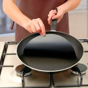 Resim Her Gün Rahatlık - Yapışmaz Yuvarlak BBQ Izgara Matı - Güvenli Pişirme için Isıya Dayanıklı Fluorosint 500 PTFE Tencere Tutucu, Dış Mekan Izgara ve Kızartma için Mükemmel, Dış Mekan Izgara Aksesuarları 