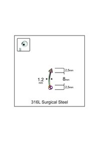 Resim 316 L Cerrahi Çelik Kaş Kulak Snug Helik Kıkırdan Daith Conch Rokk Tragus Piercing Çok Renkli 