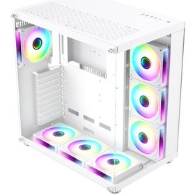 Resim zoko King Kumandalı ARGB Fanlı Temper Camlı Oyuncu Kasası 7 x 12 CM Beyaz 
