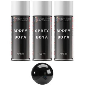 Resim 3 Adet Ral 9005 Parlak Siyah Sprey Boya 400 Ml. 