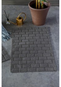 Resim Hcw Wall Antrasit %100 Pamuk Viskon 2 Parça Banyo Paspas Seti 40 60+60 100 Cm Antrasit 