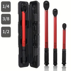 Resim 3-230Nkg Mekanik Tork Anahtarı Seti, Alüminyum Ratchet Anahtarı Soketlerle, Hızlı Çıkarma, Pil Gerektirmez, Otomotiv Lastik Gücü için - 1/4, 3/8, 1/2 İnç Sürücü 