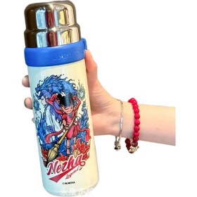 Resim Acker Nezha Legend Termal Kupa 316 Paslanmaz Çelik Karikatür Pipetli Kupa Yüksek Değerli Ikili Içme Kurı (Yurt Dışından) 
