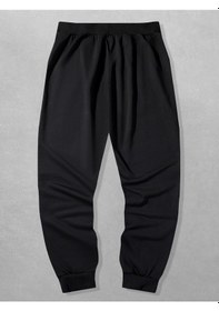 Resim Guys Letter Fire Graphic Drawstring Eşofman Altı Siyah 