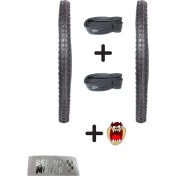 Resim Bisiklet 26 İç Dış Lastik Seti Ön Arka Takım- Dış 26x1,95 - İç 26x1.75-2.125 Hedye Tzmanya Sticker 