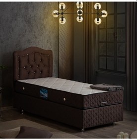 Resim Setaymobilya Baza, Şah Antrasit Tek Kişilik Baza + Başlık + Deluxe Yatak 