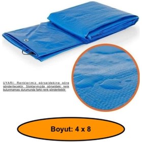 Resim NetBazaars EBATLI BRANDA, 4X8 ÇADIR 140 GR/M2 SU GEÇİRMEZ KAMYON SAMAN İNŞAAT GÖLGEEME ÇADIRI 