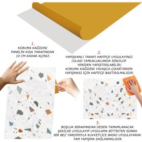 Resim Tink Kendinden Yapışkanlı Terrazzo Desenli Pvc Panel 41X62 cm (12 Adet) 3 M² 