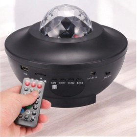 Resim Projektör Yıldız Gece Lambası Disko Topu Bluetooth Bağlantılı Taşınabilir Şarjlı Çok Renkli 