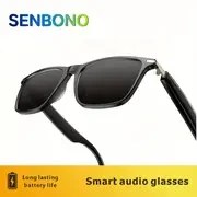Resim SENBONO Siyah Tam Çerçeveli Akıllı Gözlükler, Dahili Hoparlör ve Mikrofonlu, Kablosuz, Çağları Cevaplamak/Çıkarmak, Müzik, Kamera Kontrolü, USB Şarj Edilebilir, Erkekler ve Kadınlar İçin Hafif, Eller Serbest İletişim, Şık Gözlükler, Modern Gözlükler, Dayanıklı Gözlükler 
