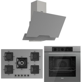 Resim Ferre SS Serisi QBL62CPR - SS038 - D065 5 Gözlü Gri Ankastre Set 