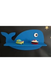 Resim Hepsi Tedarik Mavi Balina Çocuk Odası Rafı Dekoratif Amaçlı Raf Bebek Odası Dekor Raf 
