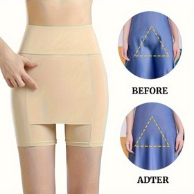 Resim Kadınlar İçin Yüksek Bel Dikişsiz Şekillendirici Tayt - İnceltme, Kaymaz Kalça Kaldırma Pantolonu, Buzlu Slick Fiber Kumaş Spor, Dans ve Günlük Kullanım için - Düz Renk Bej/Beyaz/Siyah - Figürü Yöneten Antrenman & Resmi Giyim, Yüksek Bel Tasarım, Rahat Kesim Legging 