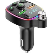 Resim Bluetooth Araç Kiti Araç Fm Transmitter USB Type-C Mp3 Sd Kart Flash Için Uygun Pd Çakmaklık Girişl 