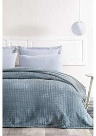 Resim Puffy Trinity Çift Kişilik Wellsoft Battaniye - Buz Mavisi 