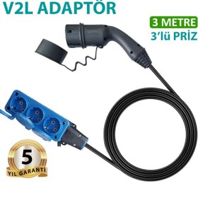 Resim hgsşarj Hyundai, Kia, Ssangyong, V2L 3'lü Priz + Adaptör, Elektrikli Aracınıza 220V Ev Tipi Priz İmkanı 