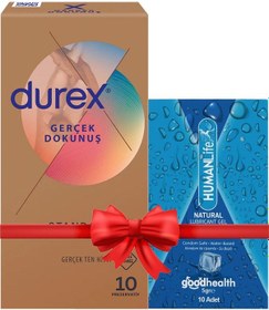 Resim Durex Gerçek Dokunuş Ultra Kaygan Prezervatif 10'lu + Humanlife 5 Gr X 10 Doğal Jel Lubricant 