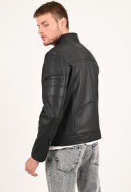 Resim Beckham Siyah Spor Hakiki Deri Ceket Erkek - Siyah / XS / Gerçek Deri 