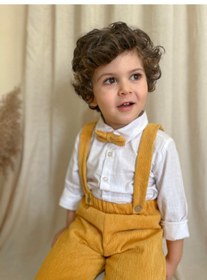 Resim Miababy Papyonlu Fitilli Üçlü Takım HARDAL 