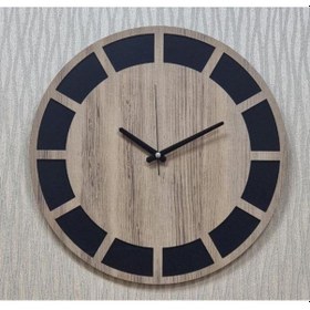 Resim Ekoratif Duvar Saati Ahşap Akar Saniye Sessiz Mekanizma Bej - Siyah 