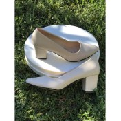 Resim Kafkaslar 5 cm Kalın Topuklu Orta Boy Stiletto Bayan Ayakkabı 