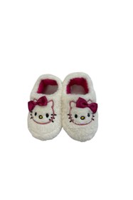 Resim Şekerkids Kız Çocuk Tüylü Peluş Pofuduk Figürlü Kaydırmaz Taban Kreş Ev Okul Panduf 