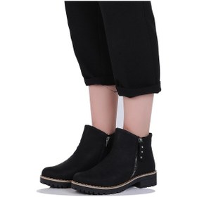 Resim Mp 242-2337zn Siyah Kadın Kışlık Düz Bot Ayakkabı 001 