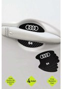 Resim Audi S4 İçin Karbon Çizik Önleyici Özel Tasarım Şık Kapı İçi Folyo Seti S4 Yazılı 4 Adet 