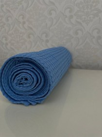 Resim Premium %100 Pamuk Çift Kişilik Yazlık Pike, Yatak Örtüsü,terletmez Kumaş Mavi Renk 240x200cm Mavi 