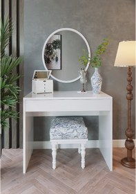 Resim Beyaz Çekmeceli Makyaj Masası - 90x49 cm Takı ve Makyaj Masası 