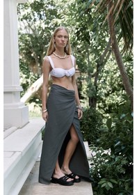 Resim Mai Collection Mai Studios Co. Fabriyonto Asimetrik Antrasit Uzun Etek Antrasit 