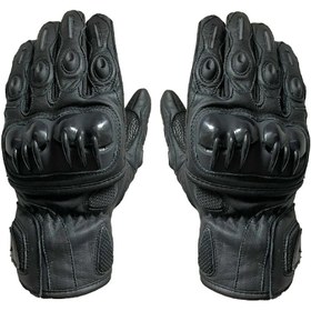Resim VENOM VN-9021 Korumalı Deri Motosiklet eldiveni Siyah 