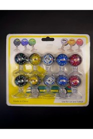 Resim 724 AUTO Araç Içi Vantuzlu Pusula Seti Orta Boy 10'lu Nostalji Renkli 