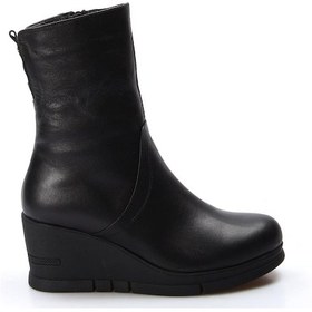 Resim Hakiki Deri Kürklü Kadın Dolgu Topuk Bot 064kza1039 001 