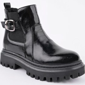 Resim Prensesbenim Su geçirmez bot siyah kırışık rugan 