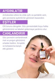 Resim JUVERA Cosmeceuticals Aydınlatıcı Morluk Torbalanma Ve Kırışıklık Karşıtı Göz Çevresi Serumu 30ml 