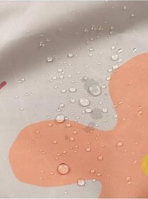 Resim Tropik Home Banyo Duş Perdesi Sevimli Desen Pembe Dijital Baskılı Banyo Perdesi, Tek Kanat C Halkalı-180x200 Cm 