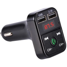 Resim Ranyeek Siyah Araç Bluetooth Fm Transistörü - 2.1a Usb Şarj, Elden Öte Arama, Müzik Akışı, Fm Frekans Gösterimi 