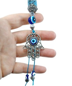 Resim biuti Nazar Boncuklu Fatma Ana Eli Dikiz Ayna Süsü / Anahtarlık Metal Hamse Hediyelik Aksesuar 