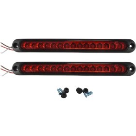 Resim Mystique 2pcs 10INCH 15 LED Römork Işığı LED Durdurma Trail Işık Üçüncü Fren Çubuğu Şeridi Ağır Hizmet Tekneleri Kamyonlar Kırmızı (Yurt Dışından) 