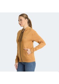 Resim Slazenger KINET Kadın Fermuarlı Kapüşonlu Cepli Kiremit Sweatshirt 