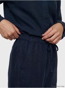 Resim LC Waikiki NEVAVM Farkıyla Beli Lastikli Kadın Keten Pantolon 