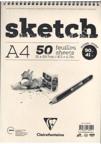 Resim Clairefontaine Esquisse Ivory Sketch - A4 90gr 50 Yaprak Kısa Kenarı Spiralli 