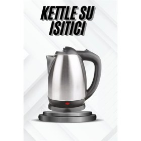 Resim Marsilyan Kettle Su Isıtıcı C F Priz Uyumlu 220 - 240 V Paslanmaz Çelik Kablolu 