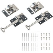 Resim 2 Adet / Set Vans / Rv'ler / Kamyonlar Vidalı 4 İnç Paslanmaz Çelik Kapı Kancası Gümüş 