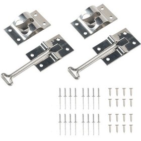 Resim 2 Adet / Set Vans / Rv'ler / Kamyonlar Vidalı 4 İnç Paslanmaz Çelik Kapı Kancası Gümüş 