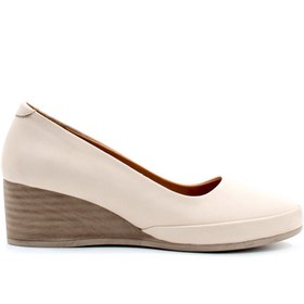 Resim Fast Step Hakiki Deri Kadın Dolgu Topuk Ayakkabı 411ZA291 